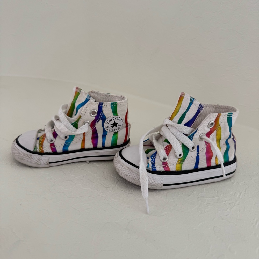 Toddler Converse Metallic Zebra Stripes High Top Sneakers